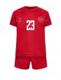 Dänemark Pierre-Emile Hojbjerg #23 Heimtrikotsatz für Kinder WM 2022 Kurzarm (+ Kurze Hosen)